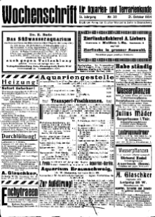 Wochenschrift für Aquarien und Terrarienkunde, 21. Jg. 1924, Nr. 30.