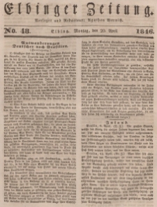 Elbinger Zeitung, No. 48 Montag, 20. April 1846
