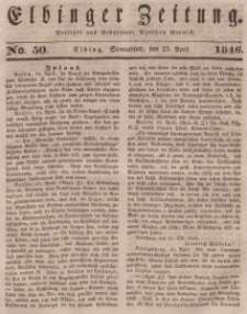 Elbinger Zeitung, No. 50 Sonnabend, 25. April 1846