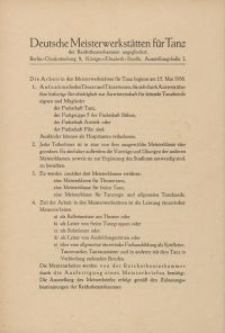 Deutsche Meisterwerkstätten für Tanz - broszura