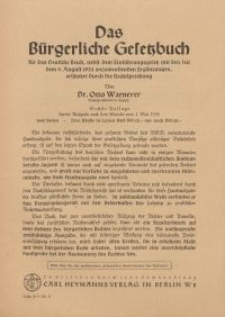 Das Bürgerliche Gesetzbuch…[ulotka]