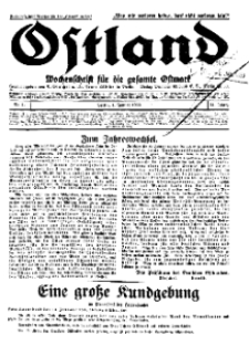 Ostland : Wochenschrift für die gesamte Ostmark, Jg. 14, 1933, Nr 1.