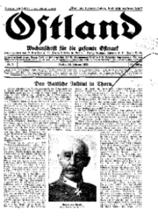 Ostland : Wochenschrift für die gesamte Ostmark, Jg. 14, 1933, Nr 7.