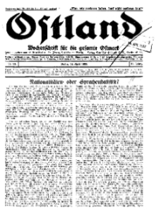 Ostland : Wochenschrift für die gesamte Ostmark, Jg. 14, 1933, Nr 16.