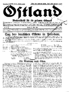 Ostland : Wochenschrift für die gesamte Ostmark, Jg. 14, 1933, Nr 21.