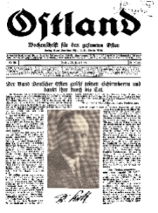 Ostland : Wochenschrift für die gesamte Ostmark, Jg. 14, 1933, Nr 26.