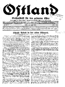 Ostland : Wochenschrift für die gesamte Ostmark, Jg. 14, 1933, Nr 33.