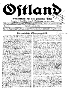 Ostland : Wochenschrift für die gesamte Ostmark, Jg. 14, 1933, Nr 38.