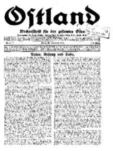 Ostland : Wochenschrift für die gesamte Ostmark, Jg. 14, 1933, Nr 40.