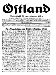 Ostland : Wochenschrift für die gesamte Ostmark, Jg. 14, 1933, Nr 51.