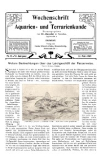 Wochenschrift für Aquarien und Terrarienkunde, 6. Jg. 1909, Nr. 12.