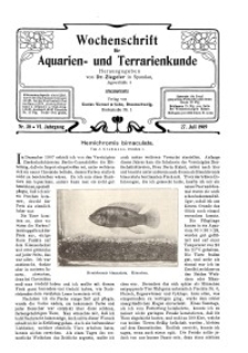 Wochenschrift für Aquarien und Terrarienkunde, 6. Jg. 1909, Nr. 30.