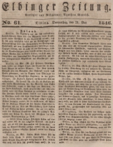 Elbinger Zeitung, No. 61 Donnerstag, 21. Mai 1846