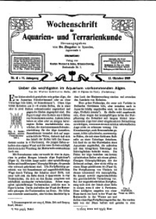 Wochenschrift für Aquarien und Terrarienkunde, 6. Jg. 1909, Nr. 41.