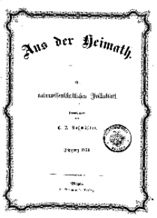 Aus der Heimath. Ein naturwissenschaftliches Volksblatt, 1859, No. 1.