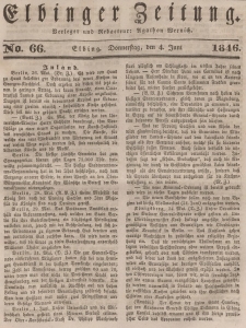 Elbinger Zeitung, No. 66 Donnerstag, 4. Juni 1846