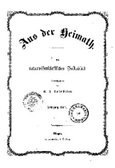 Aus der Heimath. Ein naturwissenschaftliches Volksblatt, 1861, No. 1.