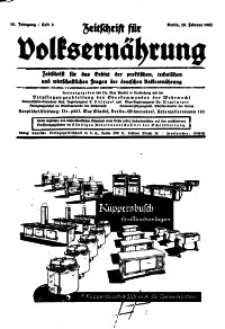 Zeitschrift für Volksernährung, 18. Jg. 1943, H. 4.
