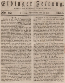 Elbinger Zeitung, No. 82 Sonnabend, 11. Juli 1846