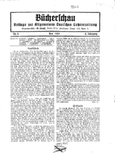 Bücherschau : Beilage zur Allgemeinen Deutschen Lehrerzeitung, 5. Jg. 1930, Nr 6.