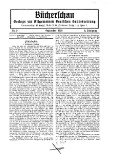 Bücherschau : Beilage zur Allgemeinen Deutschen Lehrerzeitung, 6. Jg. 1931, Nr 9.