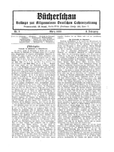Bücherschau : Beilage zur Allgemeinen Deutschen Lehrerzeitung, 8. Jg. 1933, Nr 3.