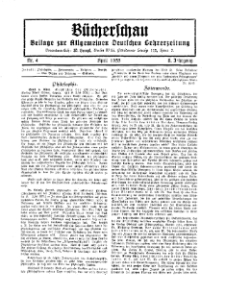 Bücherschau : Beilage zur Allgemeinen Deutschen Lehrerzeitung, 8. Jg. 1933, Nr 4.