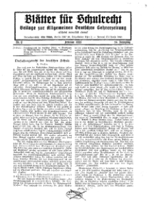 Blätter für Schulrecht : Beilage zur Allgemeinen Deutschen Lehrerzeitung, 34. Jg. 1933, Nr 2.