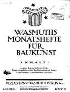 Wasmuths Monatshefte für Baukunst, Jg. 1, 1914, H. 8.