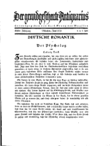 Der Grundgescheute Antiquarius, Jg. 1921, H. 4/5.