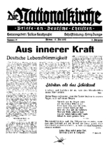 Die Nationalkirche : Briefe an Deutsche Christen, Jg. 10, 1941, H. 19.