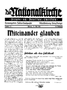Die Nationalkirche : Briefe an Deutsche Christen, Jg. 10, 1941, H. 20.