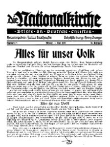Die Nationalkirche : Briefe an Deutsche Christen, Jg. 10, 1941, H. 21.