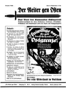 Der Reiter Gen Osten : das Blatt der Kameraden Schlageters, Jg. 10, 1939, H. 2.