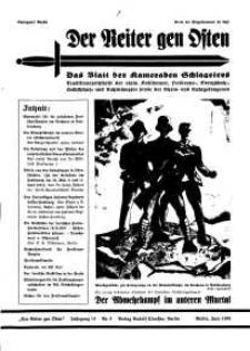 Der Reiter Gen Osten : das Blatt der Kameraden Schlageters, Jg. 10, 1939, H. 6.