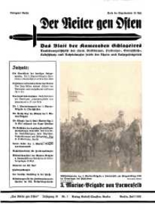 Der Reiter Gen Osten : das Blatt der Kameraden Schlageters, Jg. 10, 1939, H. 7.