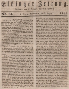 Elbinger Zeitung, No. 94 Sonnabend, 8. August 1846
