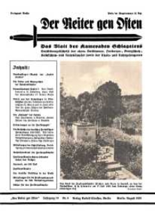 Der Reiter Gen Osten : das Blatt der Kameraden Schlageters, Jg. 10, 1939, H. 8.