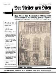 Der Reiter Gen Osten : das Blatt der Kameraden Schlageters, Jg. 10, 1939, H. 11.