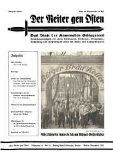 Der Reiter Gen Osten : das Blatt der Kameraden Schlageters, Jg. 10, 1939, H. 12.