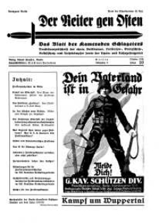 Der Reiter Gen Osten : das Blatt der Kameraden Schlageters, Jg. 9, 1938, H. 10.