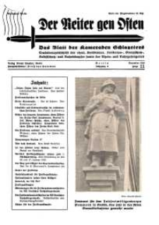 Der Reiter Gen Osten : das Blatt der Kameraden Schlageters, Jg. 9, 1938, H. 11.
