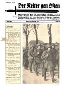 Der Reiter Gen Osten : das Blatt der Kameraden Schlageters, Jg. 8, 1937, H. 1.