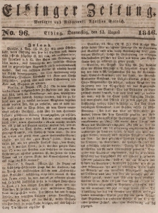 Elbinger Zeitung, No. 96 Donnerstag, 13. August 1846