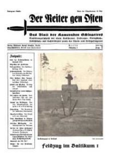 Der Reiter Gen Osten : das Blatt der Kameraden Schlageters, Jg. 8, 1937, H. 7.