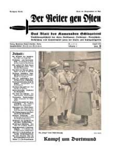 Der Reiter Gen Osten : das Blatt der Kameraden Schlageters, Jg. 8, 1937, H. 8.