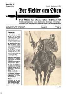 Der Reiter Gen Osten : das Blatt der Kameraden Schlageters, Jg. 8, 1937, H. 9.