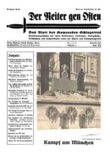 Der Reiter Gen Osten : das Blatt der Kameraden Schlageters, Jg. 8, 1937, H. 11.