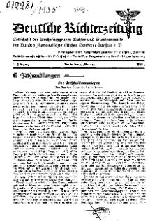 Deutsche Richterzeitung, Jg. 27, 1935, H. 5.