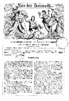 Aus der Heimath. Ein naturwissenschaftliches Volksblatt, 1863, No. 1.